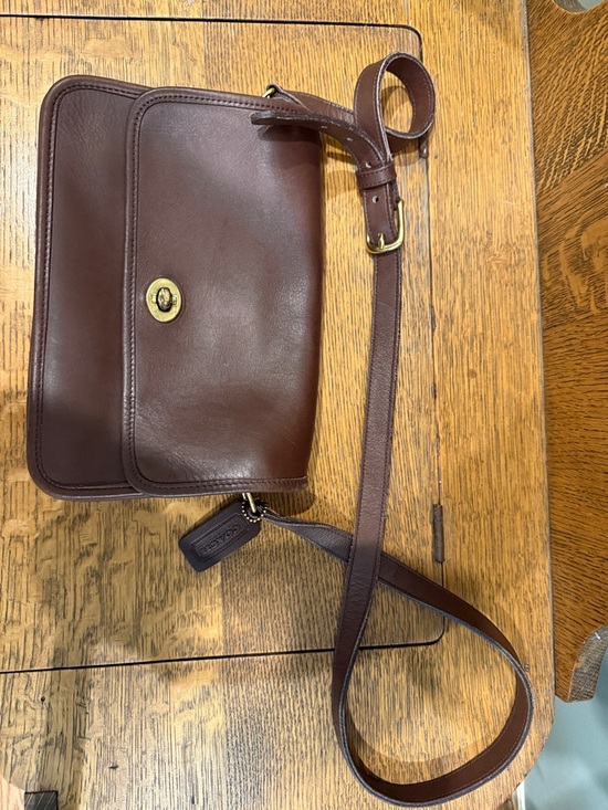 Coach Handbags - Coach Brown Leather Crossbody  with Turnlock
